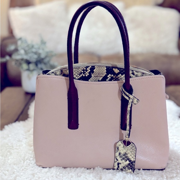 Kate Spade Margaux Embossed Snake and Pink purse - Picture 2 of 7